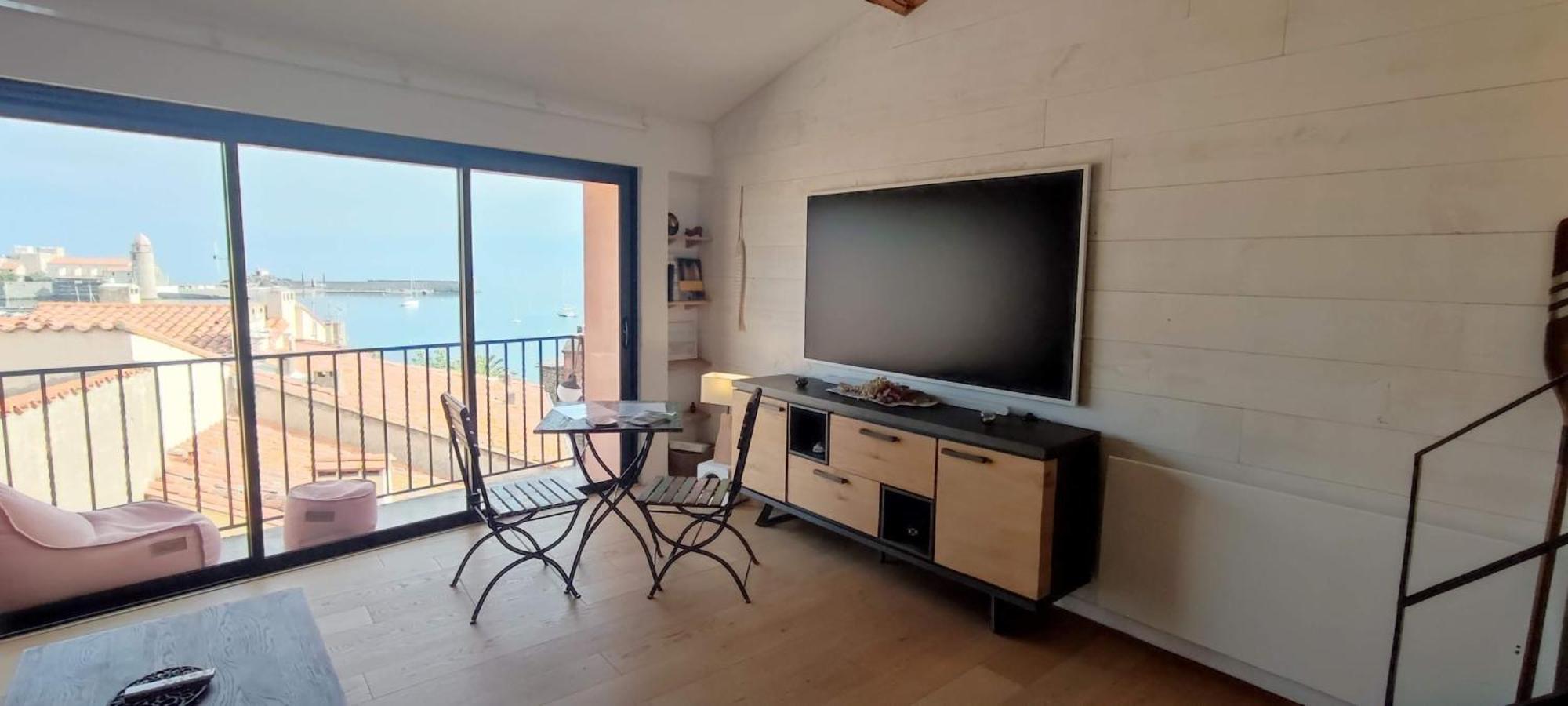 Le Mirador Duplex Avec Vue Mer, Clim Et Garage Apartment Collioure Exterior photo