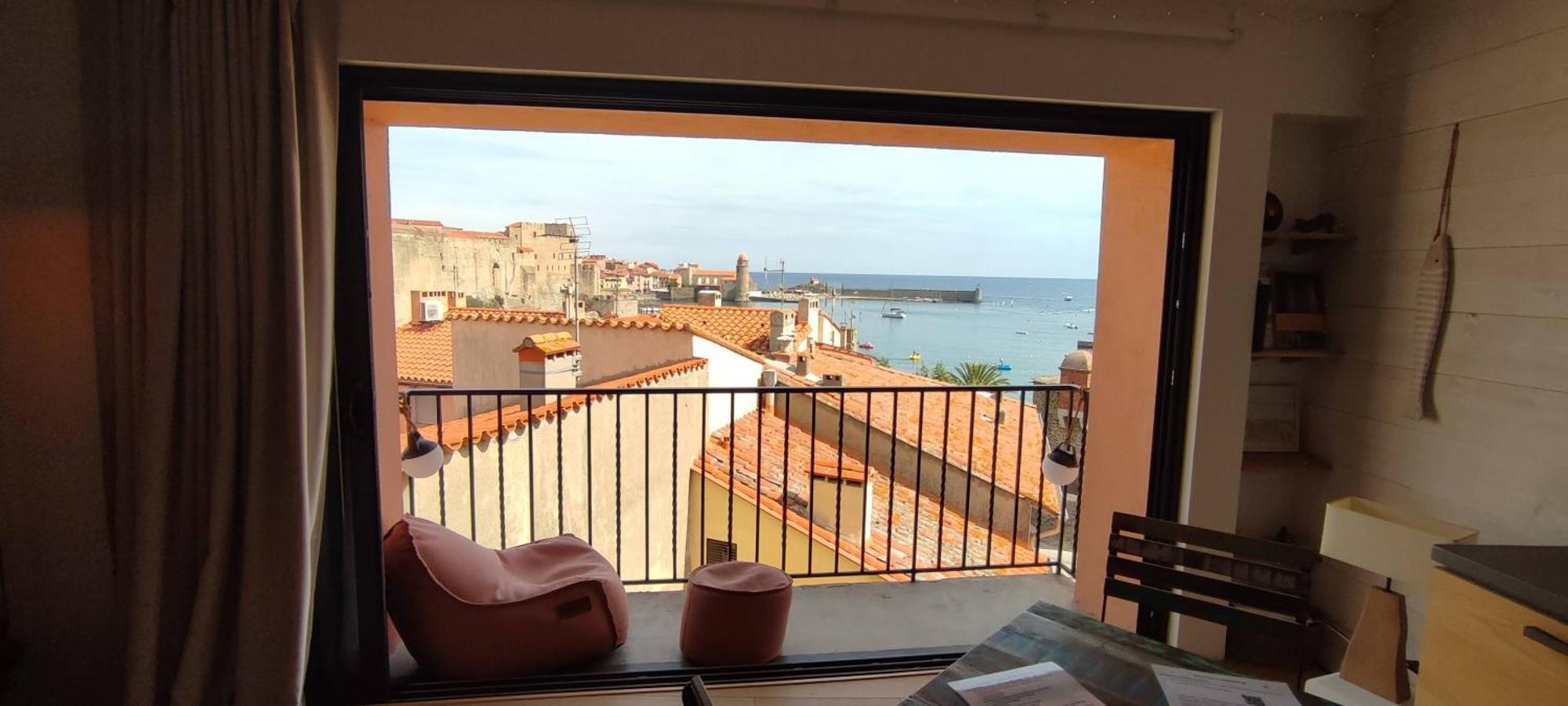 Le Mirador Duplex Avec Vue Mer, Clim Et Garage Apartment Collioure Exterior photo