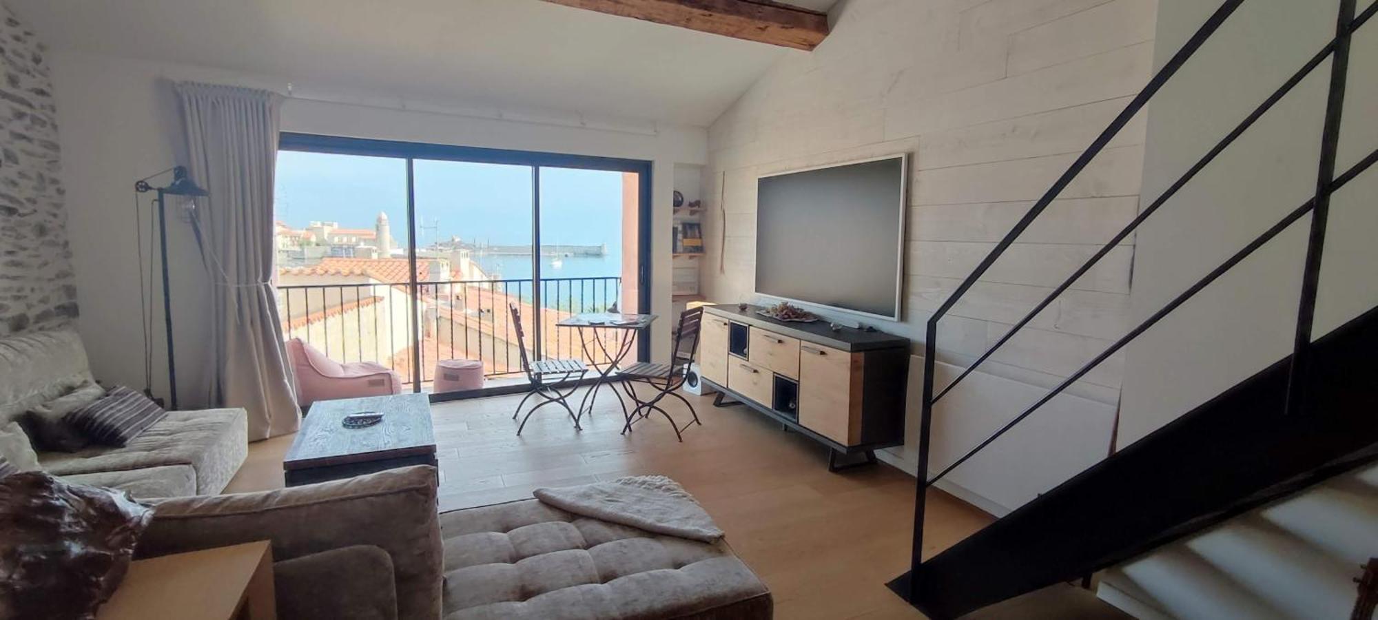 Le Mirador Duplex Avec Vue Mer, Clim Et Garage Apartment Collioure Exterior photo