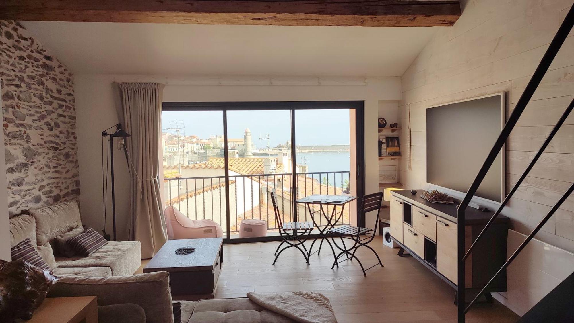 Le Mirador Duplex Avec Vue Mer, Clim Et Garage Apartment Collioure Exterior photo